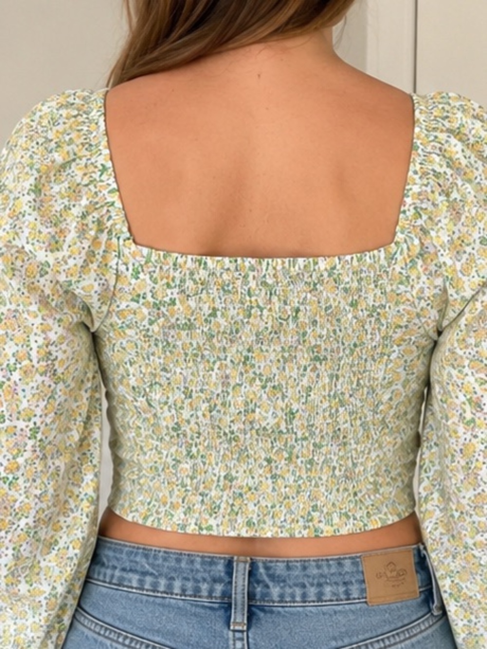 Lost + Wander Floral Wrap Crop Top $88 Medium NWT Puff Sleeve Boho M - Picture 2 of 14